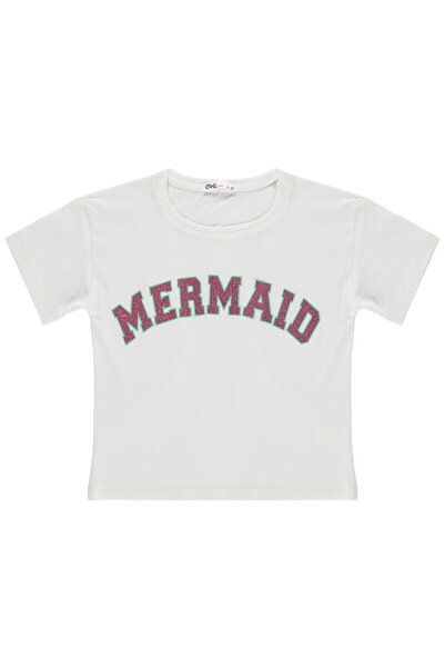 Civil Girls Μπλουζάκι με στάμπα Γοργόνας για παιδιά 2-5 ετών - Εκρού