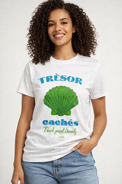 Jack & Jones Jack Jones Jxsally Μπλουζάκι με Στρογγυλή Λαιμόκοψη και Κοντά Μα...