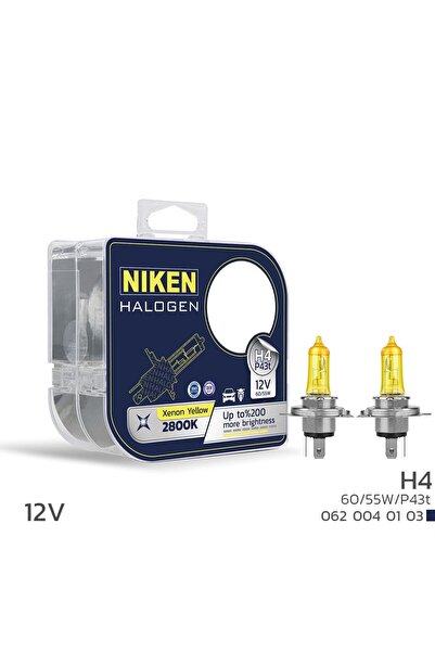 Niken H4 Sarı Işık Ampul 12V 60/55W P43t 2800K
