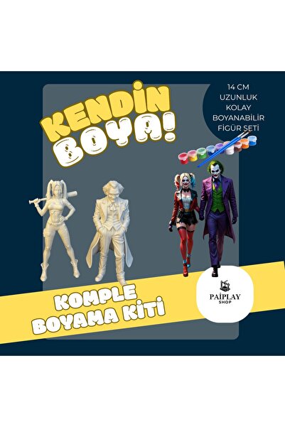 PAİPLAYSHOP Joker Ve Harley Quinn - Boyama Seti Ve Joker And Harley Quinn Figürü