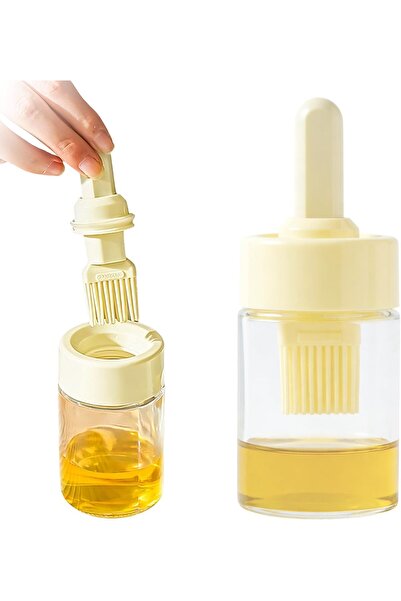 genernic Portable BBQ Oil Brush with Glass Bottle, 2-in-1 Heat-Resistant Sili...