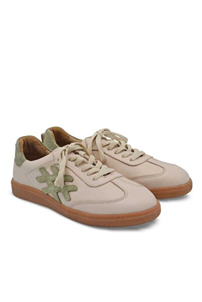 Venüs Deri Kadın Sneakers Ayakkabı Bej-Scarpion 2609901Y