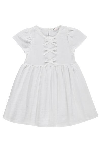 Civil Girls Φόρεμα με φιόγκο για 10-13 ετών - Λευκό