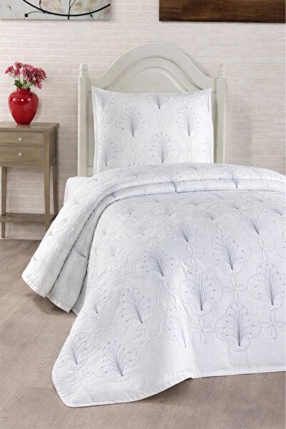 Çeyiz Diyarı Μονό κάλυμμα κρεβατιού - Γκρι - Geblümt