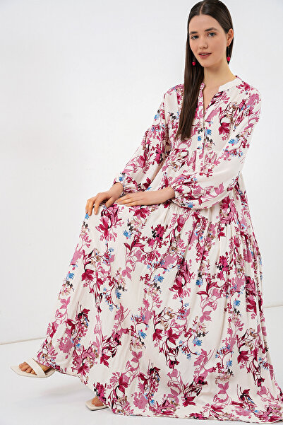 Bigdart Γυναικείο μακρύ φόρεμα χιτζάμπ με σχέδια 2585 - Μ. Κόκκινο