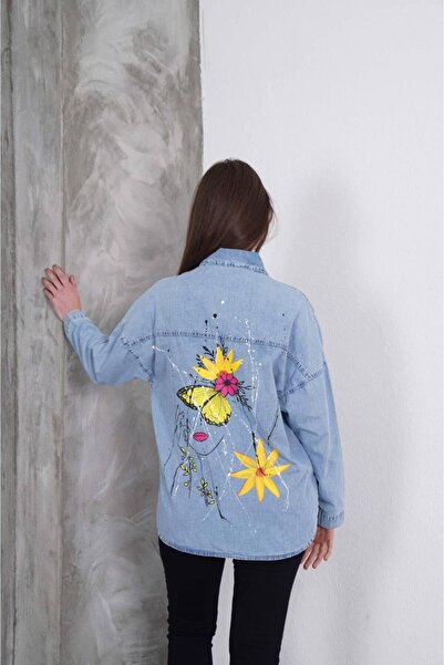 UTDU Printed Tencel Denim Shirt with Two Pockets