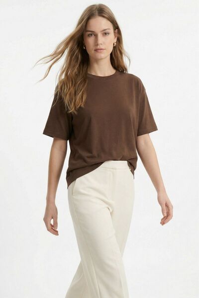 Rays TCR-1633 Tricou supradimensionat maro