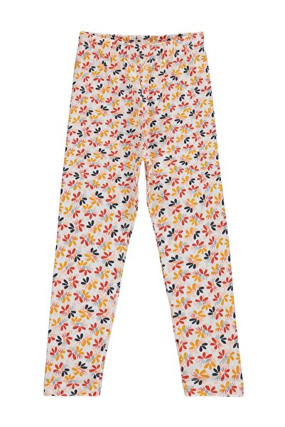 Civil Girls Κολάν με σχέδια λουλουδιών για 6-9 ετών - Εκρού