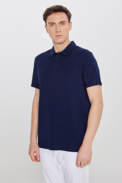 AC&Co / Altınyıldız Classics Ανδρικό μπλουζάκι με λαιμόκοψη πόλο, σε μπλε ναυ...