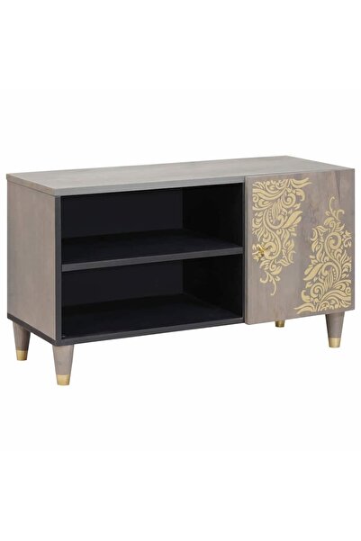vidaxl Έπιπλο τηλεόρασης Γκρι και Χρυσό 80 x 31.5 x 46 εκ.
