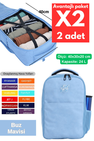 Jet Turtle Σακίδιο ταξιδιού 40cm 40x30x20 cm Pegasus, Wizz Air, Ryanair, Βαλί...