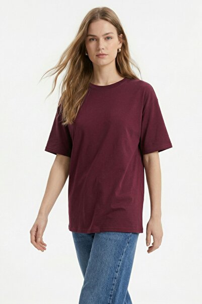 Rays TCR-1633 Tricou supradimensionat Roșu Claret