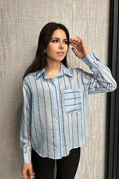 sunfyre ΓΥΝΑΙΚΕΙΟ Μπλουζάκι με Μπλε Ρίγες και Διαφανείς Τσέπες SUN326