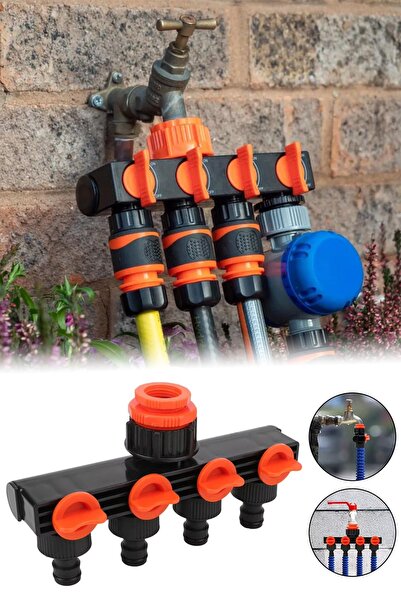 Binbirreyon Διανομέας βρύσης με 4 βαλβίδες εξόδου και σύνδεση σωλήνα με σύνδε...