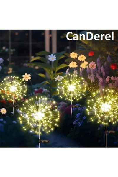 Canderel Solar Güneş Enerjili 120led Bahçe Aydınlatma Saksı Dekorasyon Işığı ...