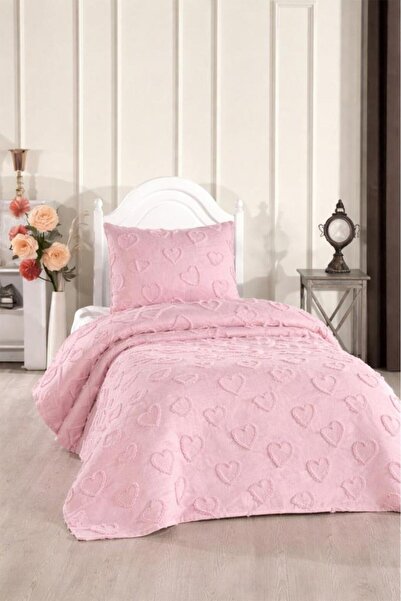 Çeyiz Diyarı Μονό σετ πικέ - Ροζ - Ριγέ