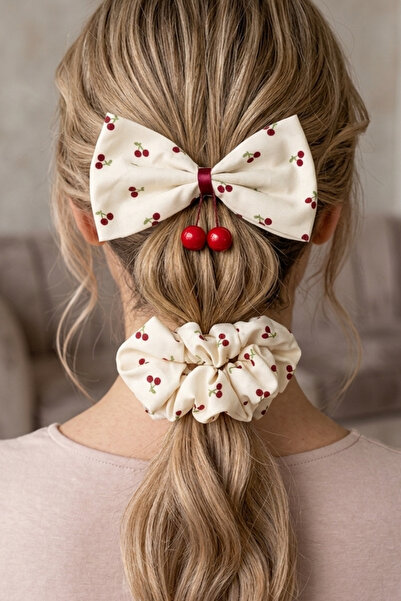 PETEK AKSESUAR Κλιπ μαλλιών - Κρέμα - Patterned