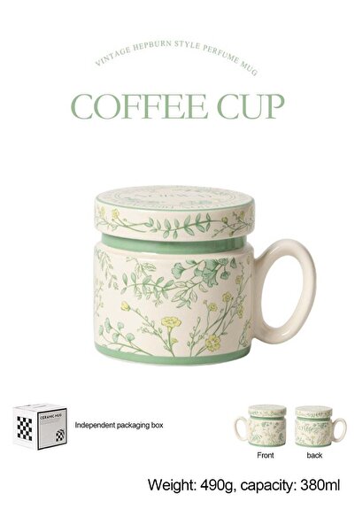 LOOPITYS Dustproof Milk Coffee Ceramic Cup, office cup, couple cup, covered c...