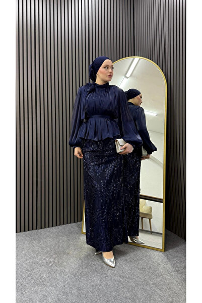 Butik Lacivert Alya Tesettür Takım Modelimiz