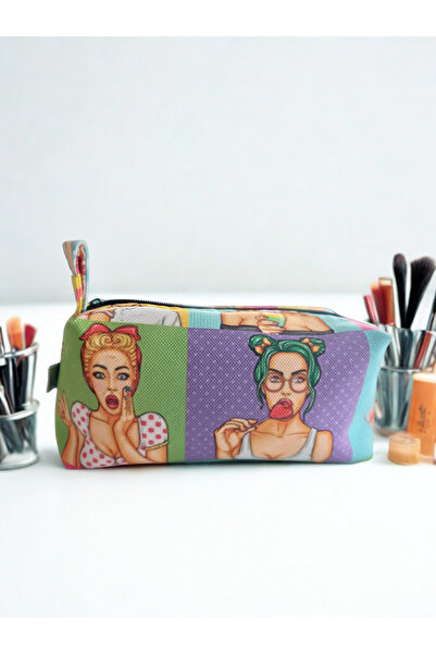 ADUŞKA PopArt Mini Bag çok amaçlı makyaj çantası, organizer, kalem kutu