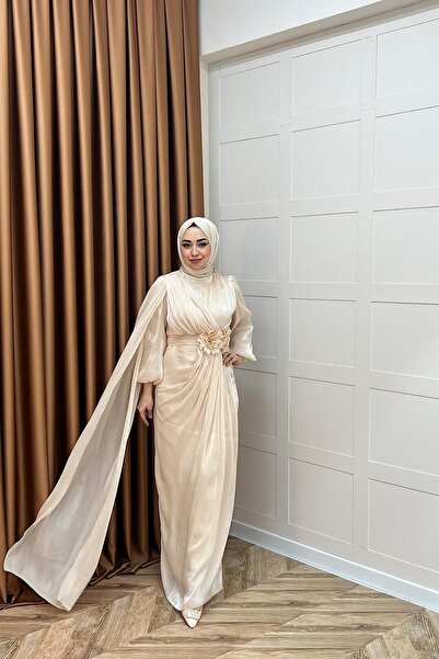 MERVE TESETTÜR Βραδινό φόρεμα από τούλι με κάπα