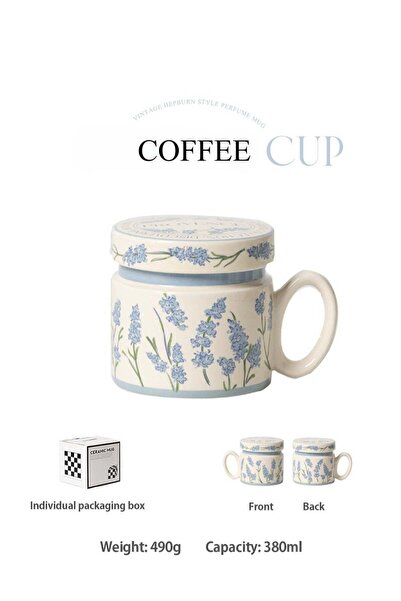 LOOPITYS Dustproof Milk Coffee Ceramic Cup, office cup, couple cup, covered c...