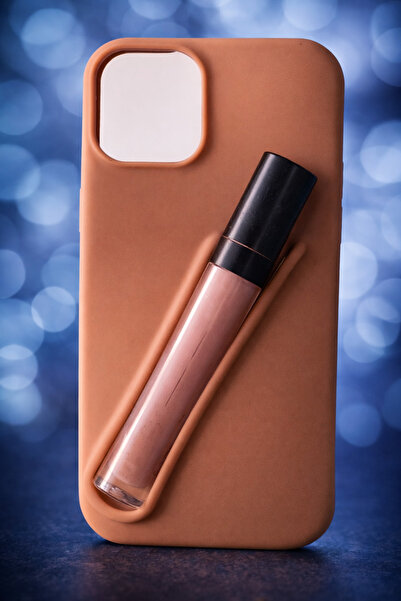 AKSESUAREVİ Iphone 13-14 uyumlu Lip Gloss Tutuculu Silikon Telefon Kılıfı – M...