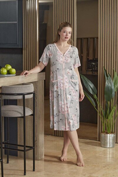 Cossy By Aqua Φόρεμα για το σπίτι με κοντό μανίκι, σχέδιο και λεπτομέρεια τσέ...