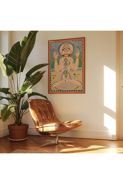 Pegziz Çakra Sistemi Enerji Tablosu Poster Yoga Meditasyon Duvar Dekoru