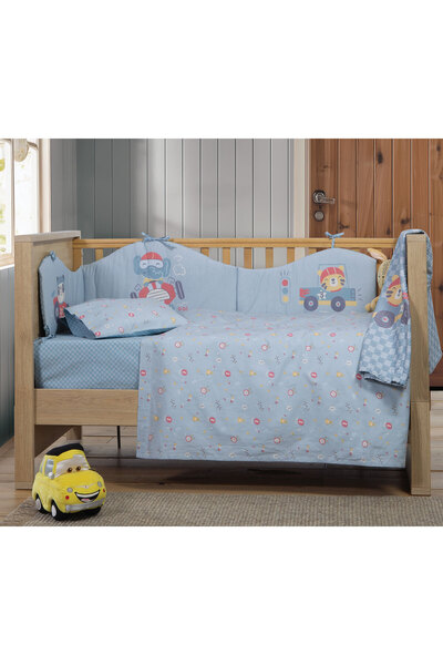 CozyLife Nef-Nef Home Wear Σετ Σεντόνια Βαμβακερά 3 τεμαχίων για Αγόρια Μπλε ...