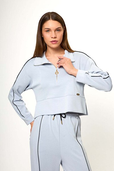 TIFFANY&TOMATO Yarım Fermuarlı Modal Sweatshirt