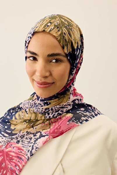 Modakaşmir Σάλι της σειράς Aya με τροπικό σχέδιο