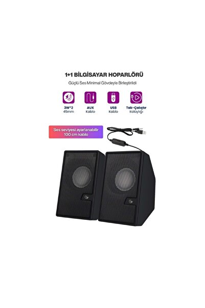 SR-PN784 3W*2 USB 2.0 + 3.5mm USB 5V Bilgisayar Hoparlör