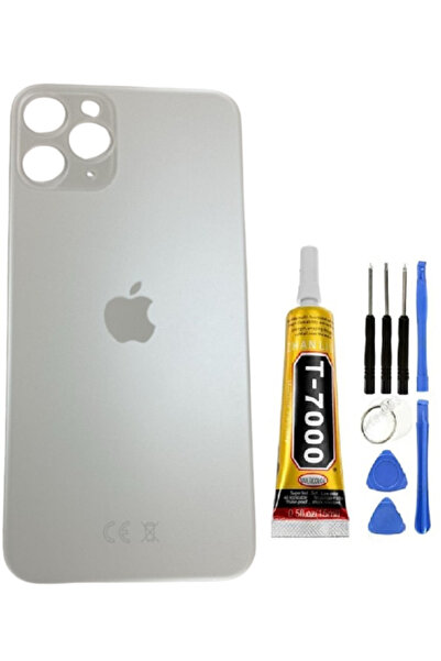 AXYA İphone 11 Pro Arka Kapak Cam +Yapıştırıcı B700 + Tamir Seti Beyaz