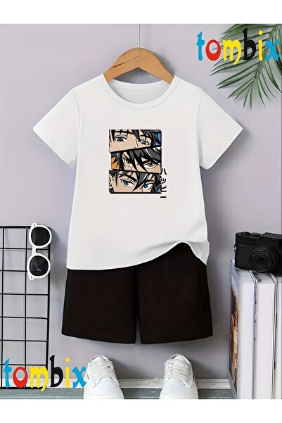 tombix Mankoni Printed T-Shirt Shorts Summer Children's Set