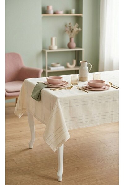 BUGİ HOME COLLECTİON Αδιάβροχο λινό τραπεζομάντιλο Colber 160x220, ανθεκτικό ...