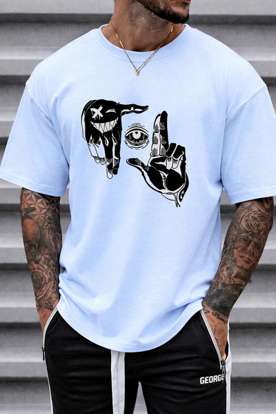 ZİYMO Ανδρικό μπλουζάκι με στάμπα μάτι