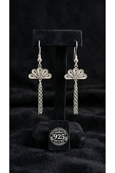 Roza Silver 925 Ayar Gümüş Geleneksel El İşçiliği Telkari Yelpaze Motfili Zin...