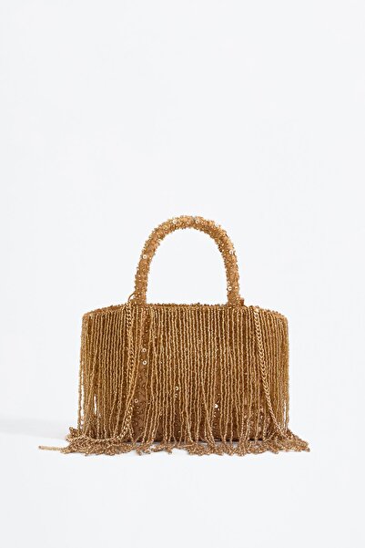 LEFTIES Püsküllü mini tote çanta
