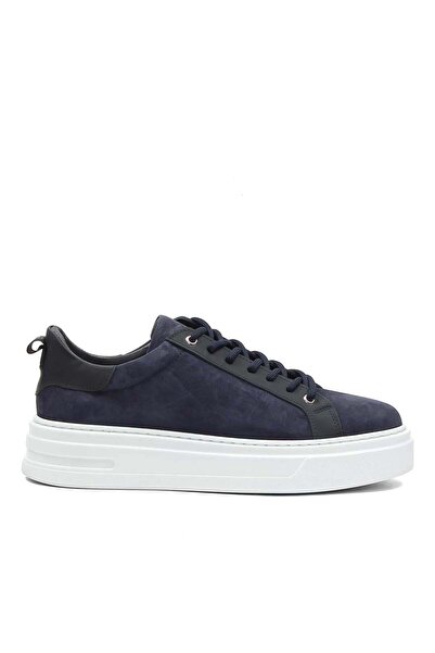 Celal Gültekin Erkek Lacivert Kalın Tabanlı Süet Deri Sneaker