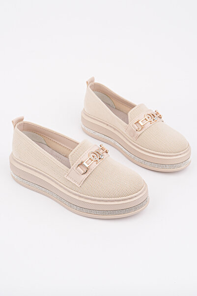 Madam Tarz BŞR-711 Μπαλαρίνες με Χοντρή Σόλα και Πέτρινη Πόρπη