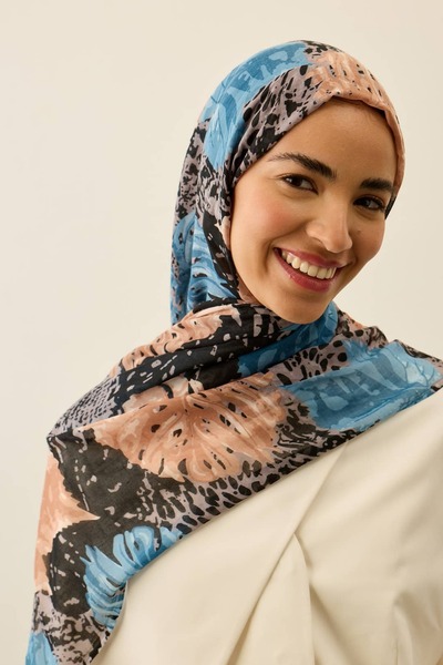 Modakaşmir Σάλι της σειράς Aya με τροπικό σχέδιο