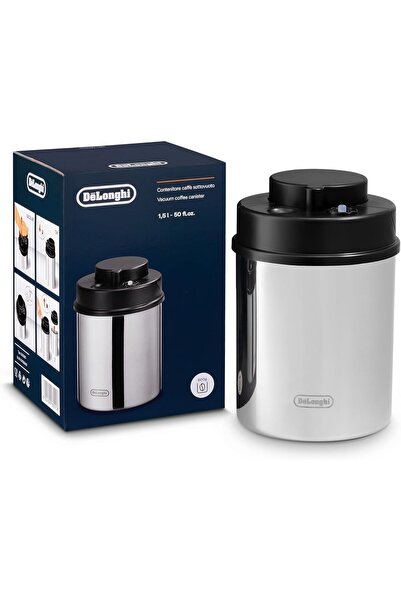 De'Longhi Vacuum Coffee Canister - 13L, Stainless Steel & Black, Airtight Sea...