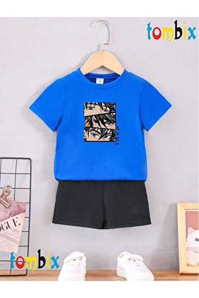tombix Mankoni Printed T-Shirt Shorts Summer Children's Set
