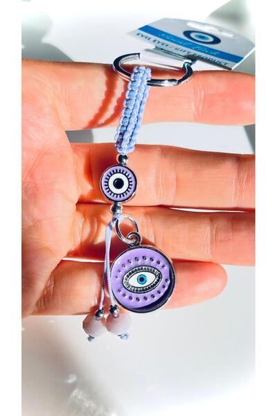 Cassime Λιλά Στρογγυλό Μπρελόκ με Σχέδιο Μάτι, Επιχρυσωμένο με Ασήμι, με θέμα...