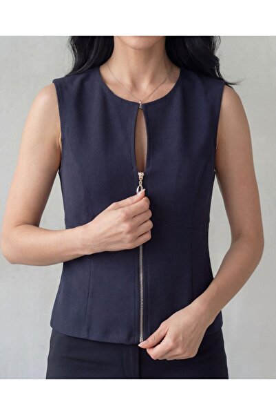 ÇEÇİM Vestă de damă cu fermoar ZYN-58933