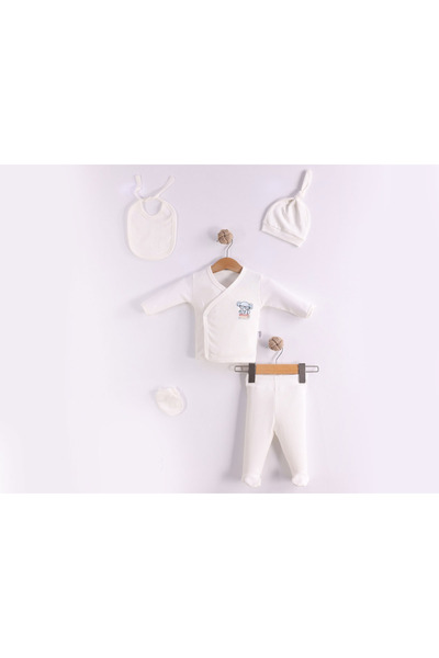 Rise Raba Elephant Embroidered 5-Piece Unisex Hospital Discharge Bodysuit Set