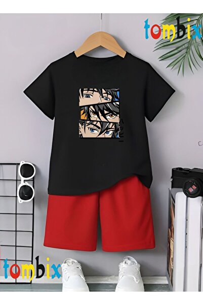 tombix Mankoni Printed T-Shirt Shorts Summer Children's Set