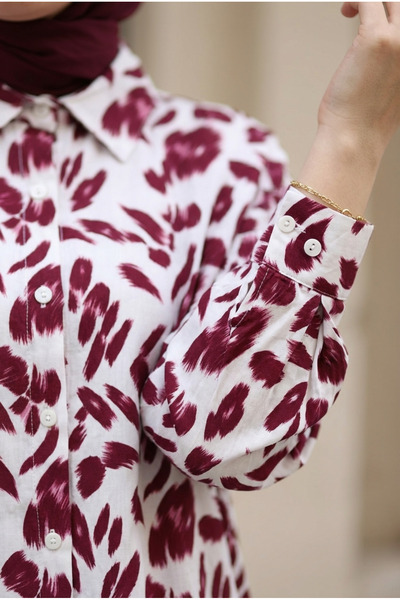 Kirazca Butik Γυναικείο τουνίκ με σχέδια, κανονικού μεγέθους, με κουμπιά, για...