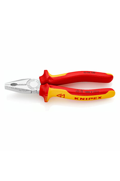 Knipex 3'lü Set 1000V Kombine Pense 180 mm 1000V Yan Keski 160 mm 1000V Kargaburun 160 mm